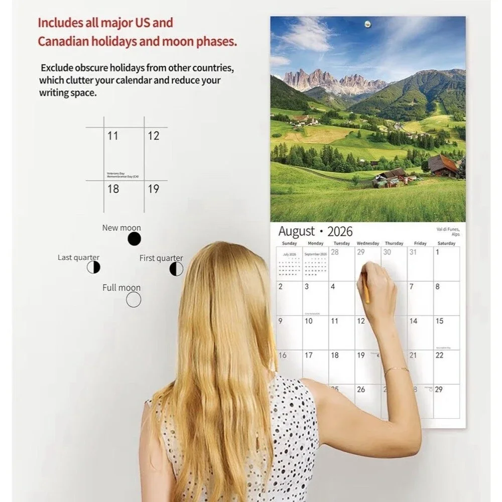 Windrio Wall Calendar 2026 Exotic Destinations World Travel Series 14 Month NEW